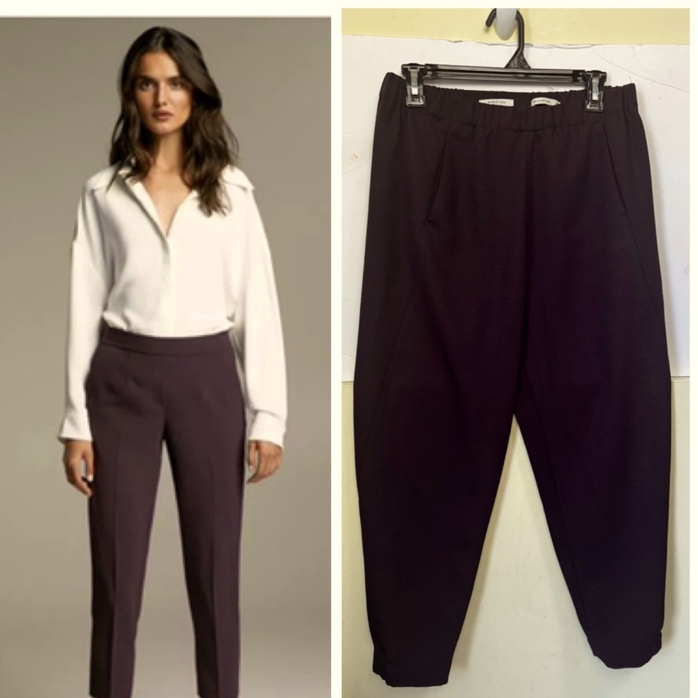 Aritzia Babaton Conan Pant Pockets Elastic Cuffs Mid Waist Pull On Minimalist M